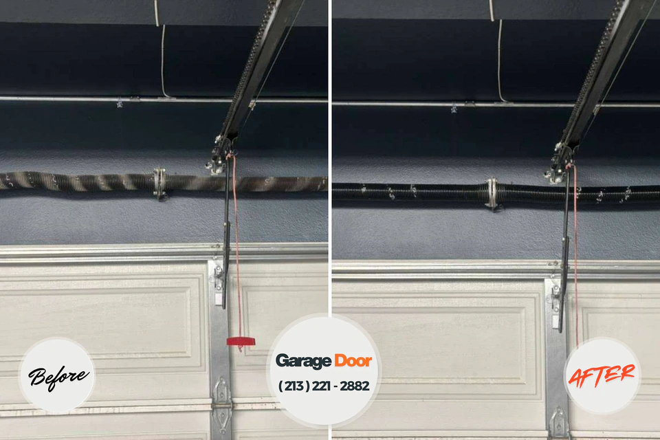 Before and after: garage door repair Paloma Creek, TX